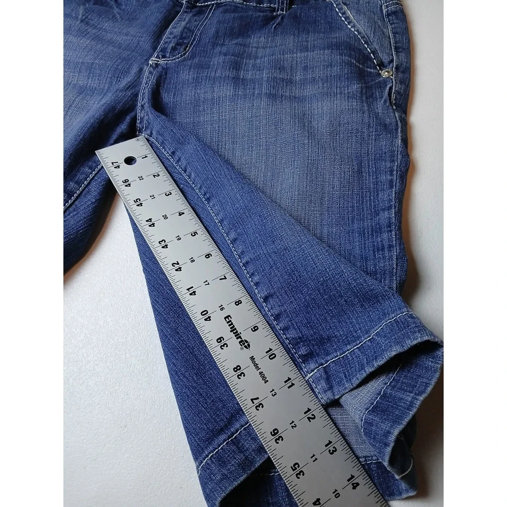 Y2K Seven7 Luxe Women Plus Size 18 Bermuda Denim Shorts Medium Wash Blue Stretch